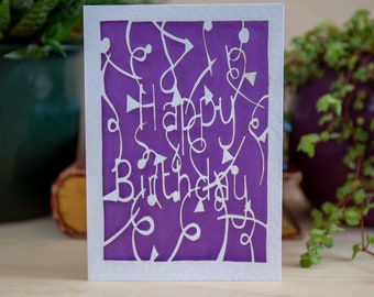 Laser Cut Happy Birthday Card