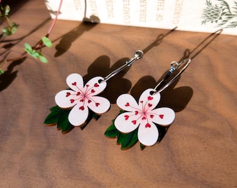 Hawthorn Blossom Hoop Earrings – Spring Blooms Collection with FREE Delivery