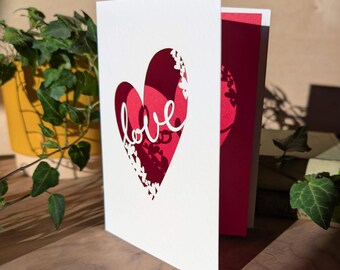 Valentine's Love Greetings Card - Laser Cut