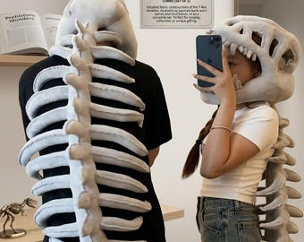 3D Dinosaurier Skelett Plüsch Hoodie - Tragbares Fossilien Kostüm, kuscheliges Knochen Sweatshirt