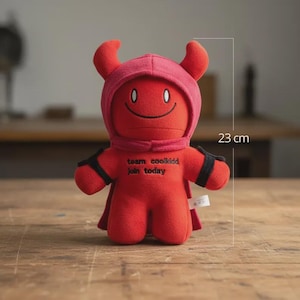 Red Devil Plush Toy – Kawaii Demon Stuffed Animal with Hooded Cape