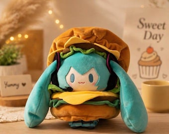 Hatsune Miku Hamburger Plüsch-Puppe | Vocaloid Anime Spielzeug