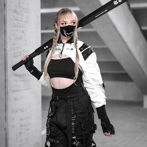 Techwear-set i begränsad upplaga: Cyberpunkjacka, taktiska byxor, avtagbar huvtröja