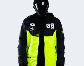 Giacca Techwear Cyberpunk: giacca a vento impermeabile con cappuccio removibile