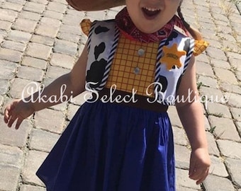 Custom Made to Order Toy Story Woody inspired dress Sz 2T to 8Y