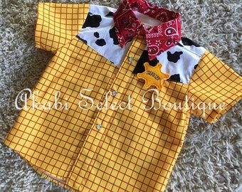 Custom Made to Order Toy Story Woody inspired costume Sz 6mo to 10Y