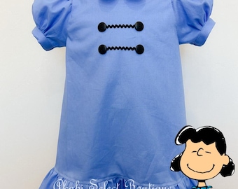 blue lucy dress peanuts Lucy's Blue Dress for Girls "you're a Good Man Charlie Brown"