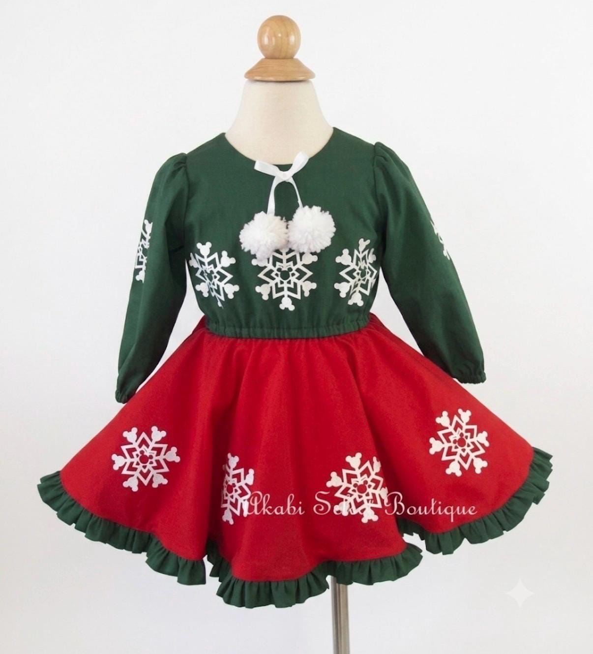 minnie christmas dress Custom Made to Order Mouse Dress/ Minnie Mouse Dress/ Disney Christmas Sz 6m to 12Y mickey's very merry christmas party outfits
