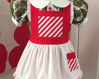 Custom Made to Order Disney Cast member Christmas  Inspired dress Sz 2T to 10Y