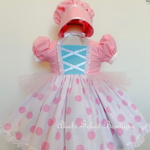 Custom Made to Order Toy Story Little Bo Peep inspired dress Sz 12m to 10Y  Come with bonnet hat