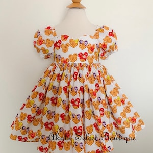 Custom Made to Order Mickey Mouse waffle dress Sz 12M to 12Y