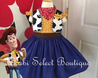 Custom Made to Order Toy Story Woody inspired dress Sz 2T to 8Y