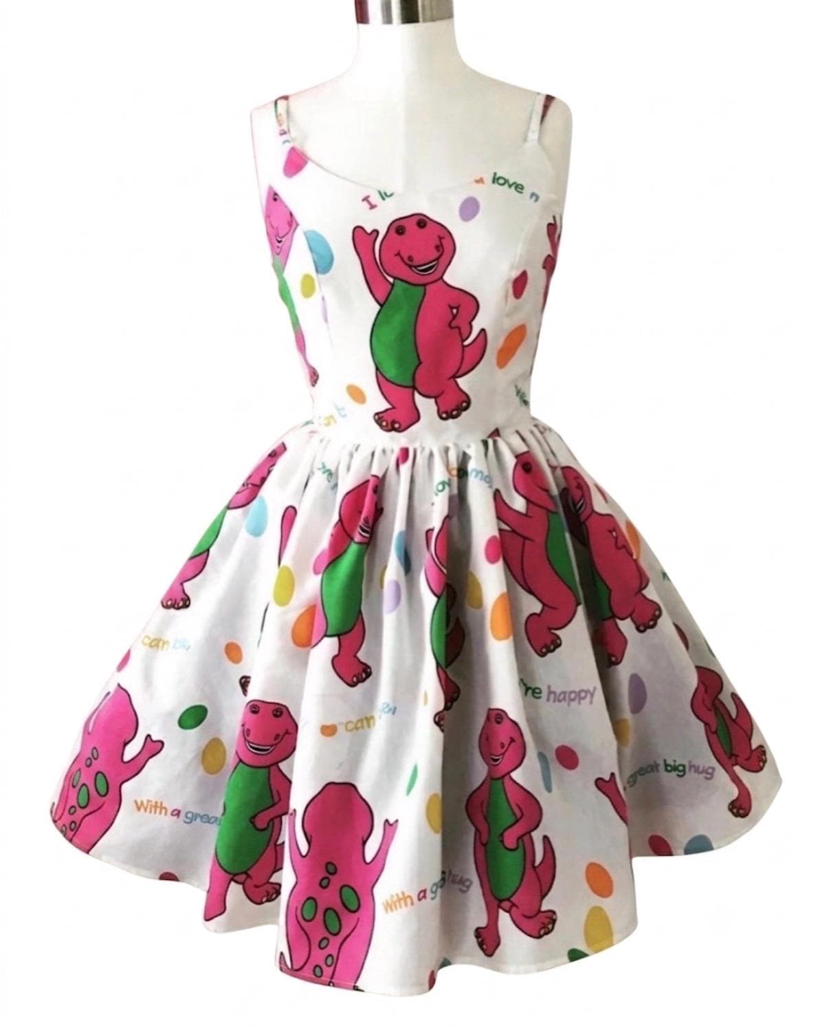Custom Made to Order Barney the Dinosaur Straps Dress