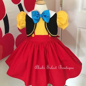 Custom Made to Order Disney Pinocchio inspired dress Sz 6m to 10Y