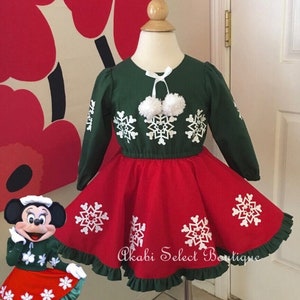 white christmas dresses Mickey & Minnie Disney Christmas Dresses – gigglyyears main image 1