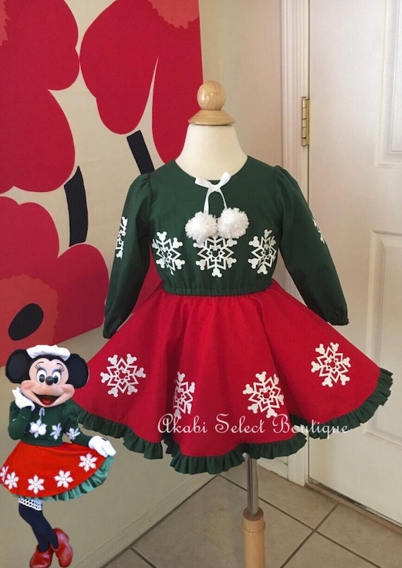 Custom Made to Order Minnie Mouse Christmas Dress Sz 6m to 12Y Etsy