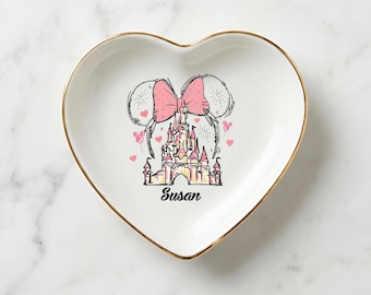 Gepersonaliseerde Disney Princess Trinket-schaal, Disney Lover-sieradenlade, aangepaste naamringschaal, cadeau voor Disney-fans