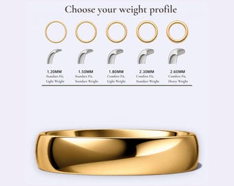 14K 4mm, Yellow Gold Wedding Band, Polished, Comfort Fit Ring
