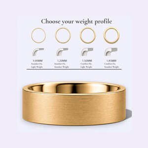 a selection of gold rings with varying sizes and standard weights, along with a gold ring in the center.