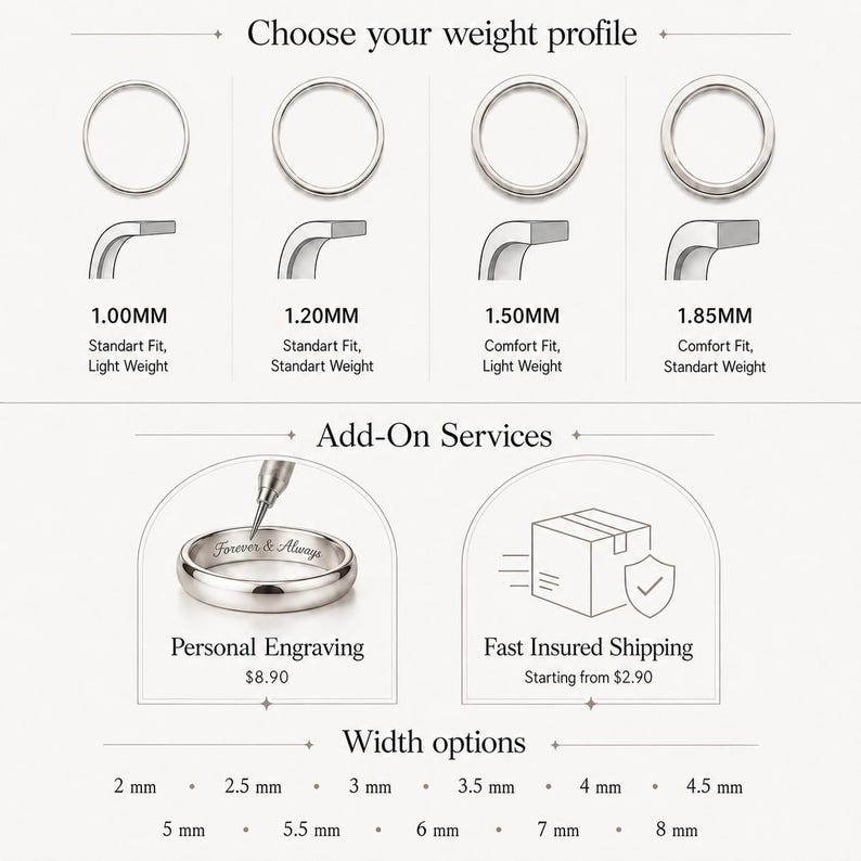 950 Platinum, 5Mm Flat Wedding Band, Brushed Finish | Comfort Fit Options, Made To Order image 7