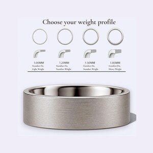 a selection of rings with different sizes and weights, along with a silver ring to choose from.