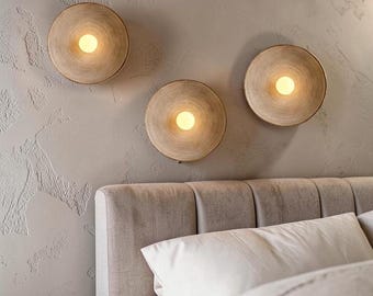 Japanese Retro Resin Wall Lamp Wabi Sabi Bedside Light Modern Wall Sconce for Bedroom Living Room Hallway Decor