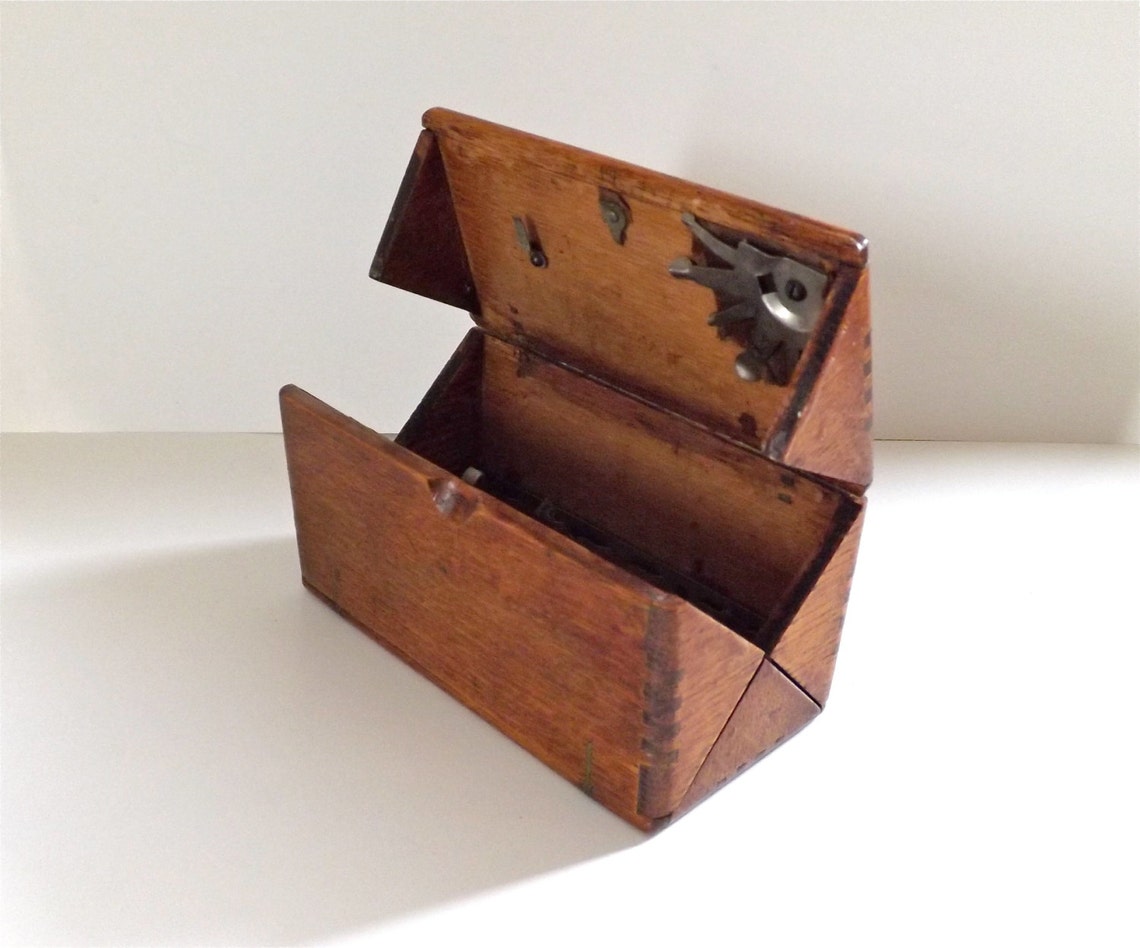 Antique Wooden Singer Folding Box Sewing Puzzle Box patent Etsy