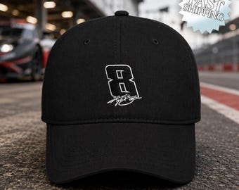 Kyle Busch Hat, Rowdy Number 8 Racing Cap, Embroidered Signature Baseball Hat, Richard Childress Racing Merch, Gift For Fan