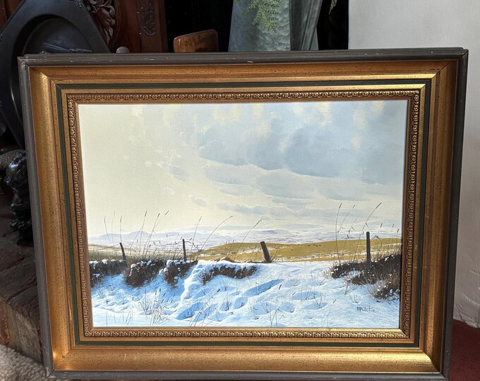Robert Ritchie Original Oil Painting Cheviot Hills Northumberland Winter Landscape Signed Framed British Art