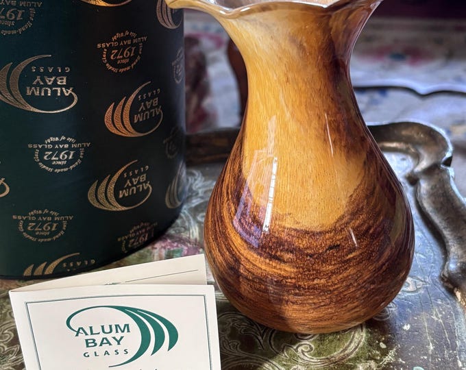 Alum Bay Glass Autumn Vase: Hand Blown Art Glass, Isle of Wight (Original Box)