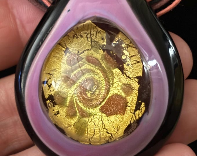 Antica Murrina Venezia Murano Glass Necklace: Gold Leaf Teardrop Pendant