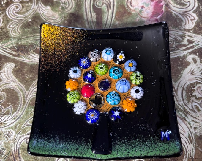 Murano Millefiori Glass Plaque – Ercole Moretti Tree Panel, Venetian Art Glass