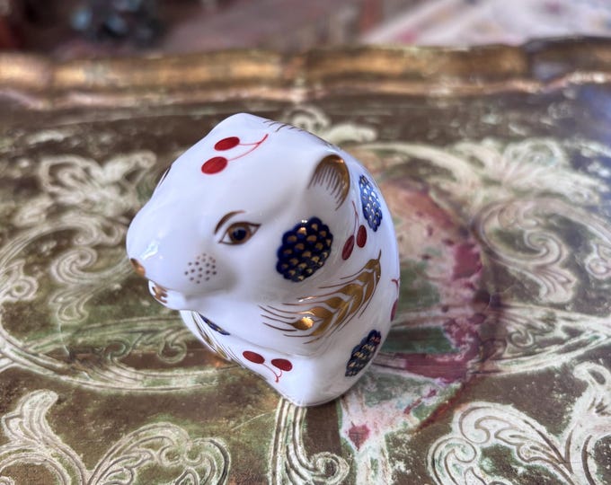 Royal Crown Derby Mouse Paperweight White Mouse English Bone China Figurine