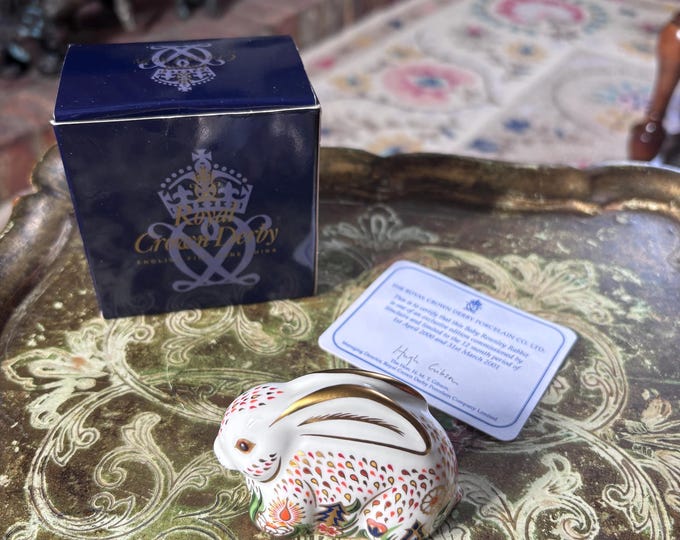 Royal Crown Derby Baby Rowsley Rabbit Paperweight | Sinclairs Exclusive (2000-2001)