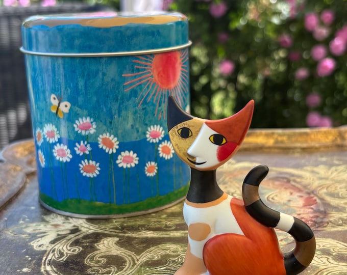 Goebel Rosina Wachtmeister Cat Figurine Signed Ceramic Art Cat Sculpture Collectible