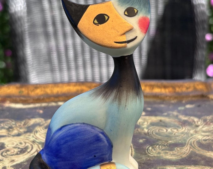 Goebel Rosina Wachtmeister Cat Figurine Signed Ceramic Art Cat Sculpture Collectible