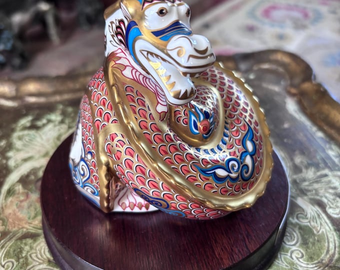 Royal Crown Derby Dragon of Happiness Paperweight, Millennium Edition 1271/1500, Bone China