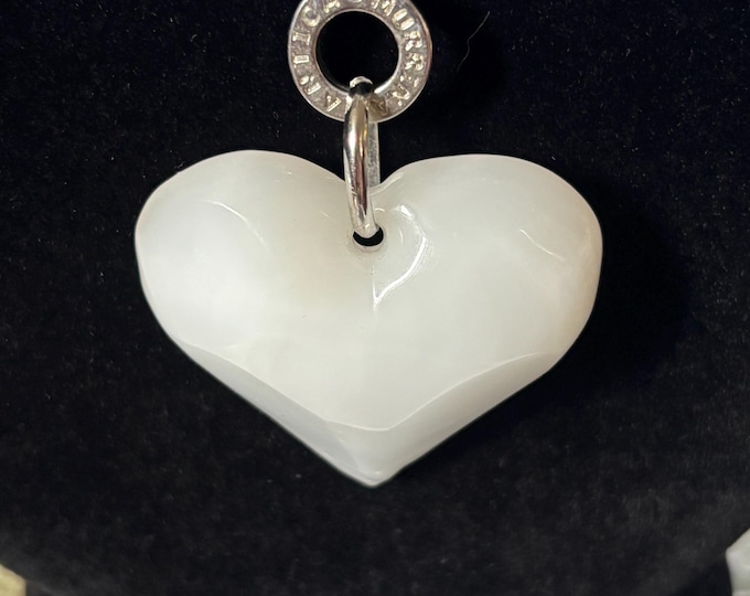 Antica Murrina Venezia White Murano Glass Heart Necklace Venetian Italian Jewellery Boxed