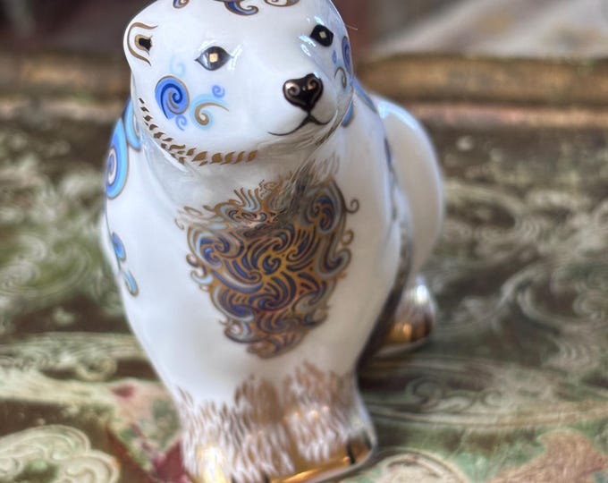 Royal Crown Derby Aurora Polar Bear Paperweight | Limited Edition 1500, Signed Jane James