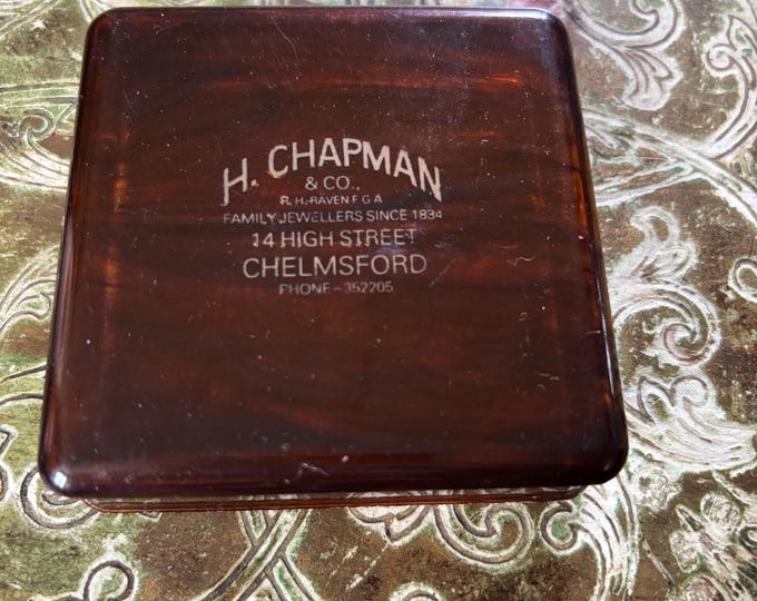 Vintage Faux Tortoiseshell Jewellery Box H Chapman Chelmsford 1970s 1980s