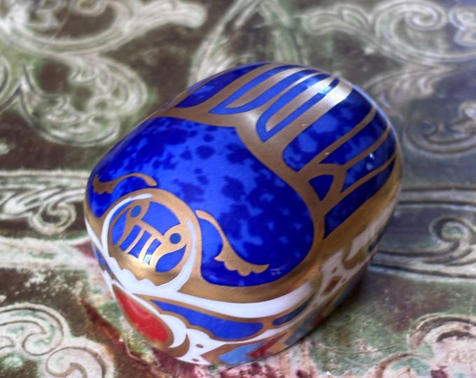 Royal Crown Derby Millennium Bug Paperweight | John Ablitt Design, Cobalt Blue Gold China