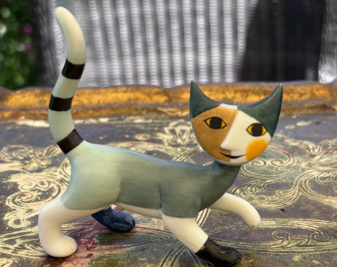 Goebel Rosina Wachtmeister Cat Figurine Signed Ceramic Art Cat Sculpture Collectible