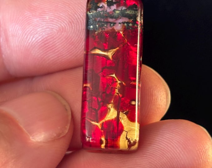 Antica Murrina Venezia Murano Glass Necklace Red Gold Italian Glass Pendant Boxed