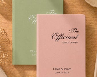 Custom Officiant Book for Wedding, Personalized Modern Minimalist Notebook, Officiant Proposal, Custom Journal Gift for Pastor,Reverend Gift