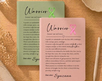 Personalized Warrior Journal, Cancer Recovery Gift, Encouragement Gift, Custom Warrior Definition Journal, Cancer Chemo Gift for Friend