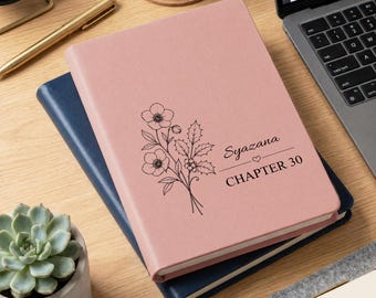 Personalized Thirty Birthday Gift, Custom Birthday Month Flower Notebook, Chapter 30 Name Journal, Personalized 30th Birthday Gift for Her