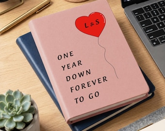 1st Anniversary Journal, First Anniversary Paper Gift for Husband, Gift for Wife, One Year Anniversary Gift,Personalized Our First Year Gift