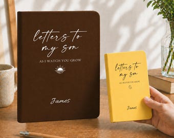 Letters to My Son Notebook, Personalized Dear Son Journal, Memory Keepsake Book, Custom Name Journal Gift, Baby Shower Gift, Gift for Son