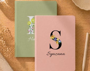 Personalized Leather Monogrammed Notebook, Personalized Name Journal, Gift For Friend, Hardcover Notebook, Graduation Gift, Gift For Her