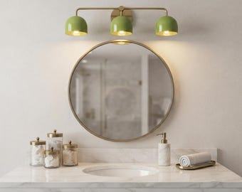 3 Light Vanity Wall Sconce, Modern Brass Bathroom Light, Handmade Mid Century Vanity Fixture, Bedroom Hallway Wall Lighting